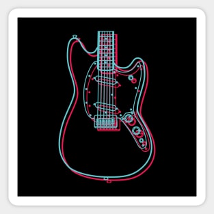 3D M-Style Offset Style Electric Guitar Body Outline Sticker